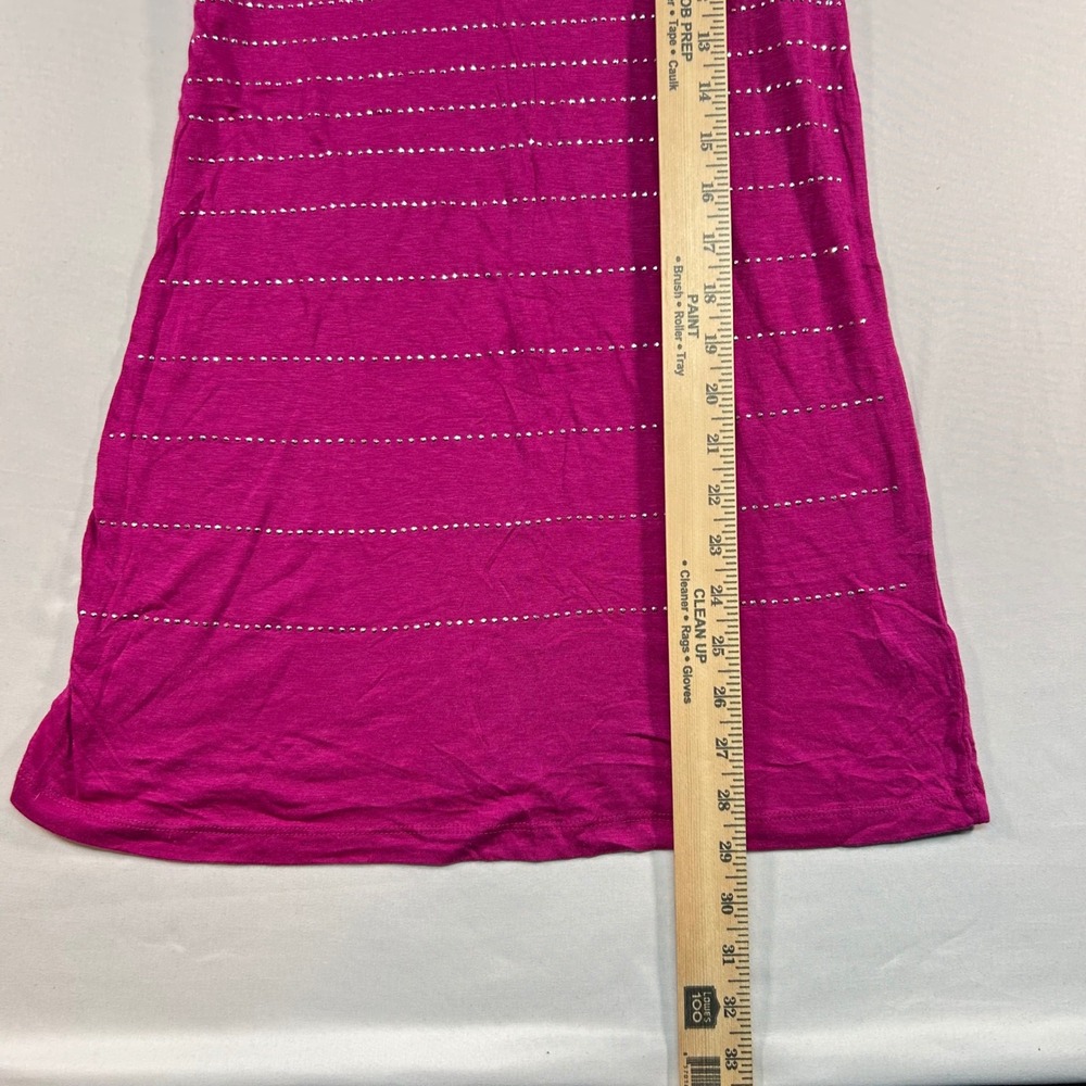 Express Women Magenta Pink Studded Embellished Scoop Neck Tank Top Small‎ NEW - Picture 3 of 6